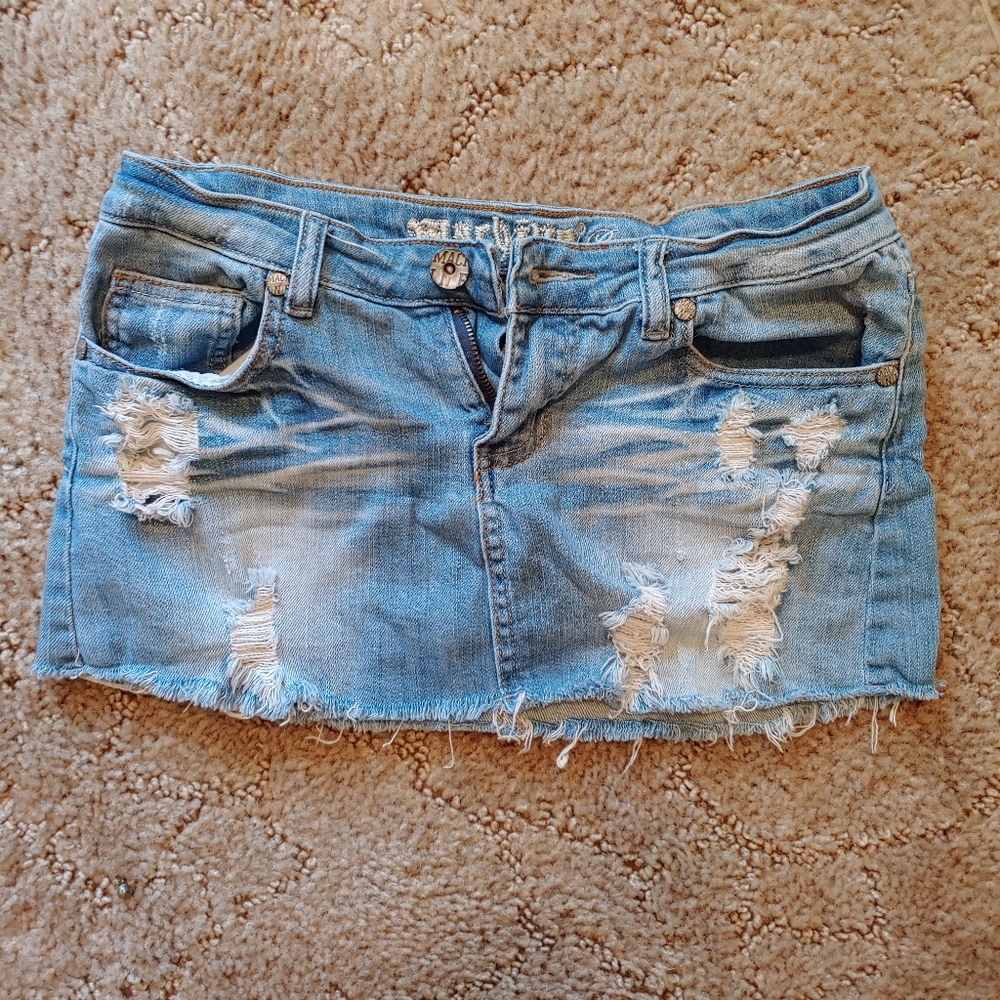 Blue jean mini skirt
